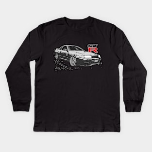 intial d r32 nightkids gtr skyline vspec Kids Long Sleeve T-Shirt